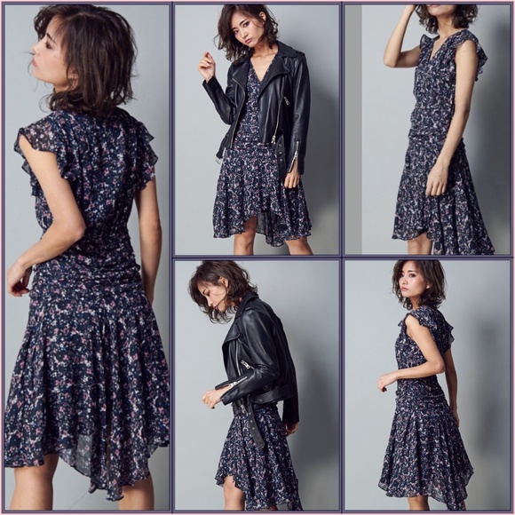 ALLSAINTS- CARIS FLORAL DRAPED DRESS (NWT) - Picture 5 of 16